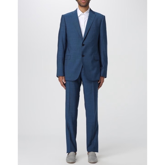 Emporio Armani G Line Deco Blue Suit 100% Virgin Wool - Picture 1 of 16